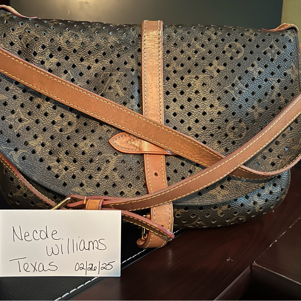 Louis Vuitton LIMITED EDITION Saumur Perforated 30 Crossbody Teal!